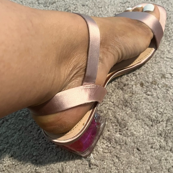 Zara Pink Lucite Block Heel Sandals - Picture 3 of 3
